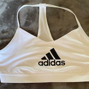 Adidas White Performance Sports Bra